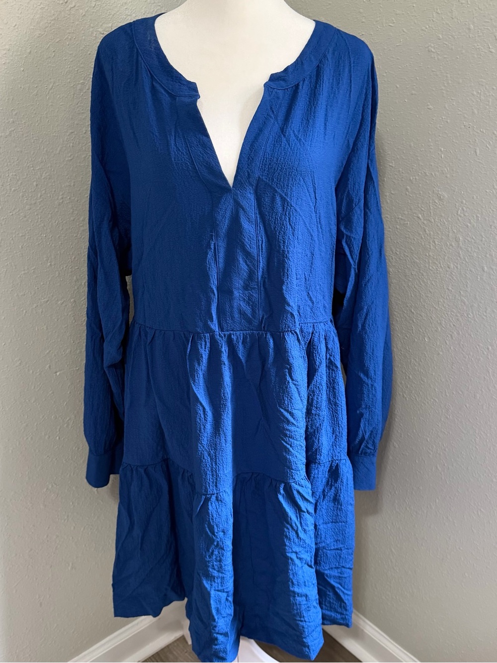 Calvin Klein Cobalt Blue Textured Tunic